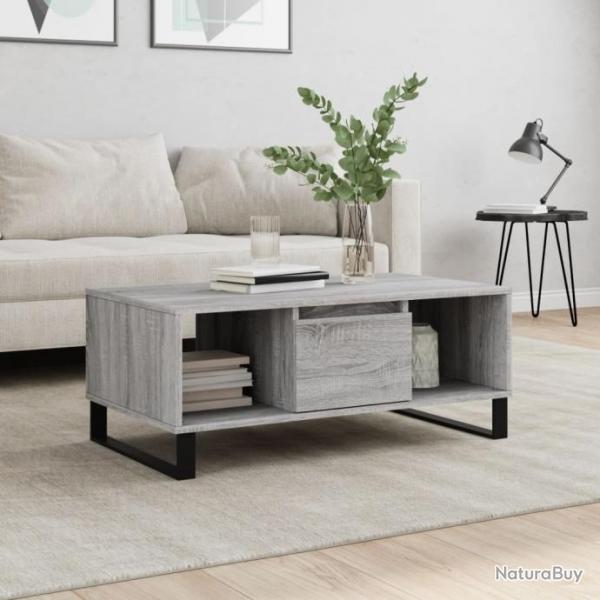 Table basse Sonoma gris 90x50x36,5 cm Bois d'ingnierie