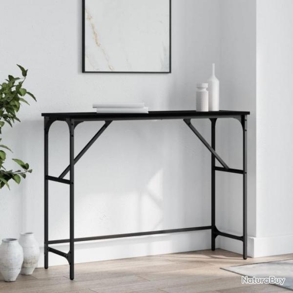 Table console noir 100x32x75 cm bois d'ingnierie