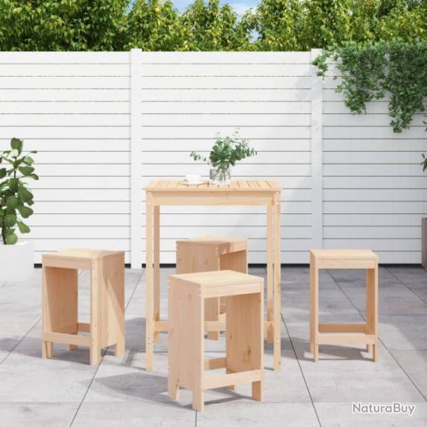 bar de jardin 5 pcs bois de pin massif