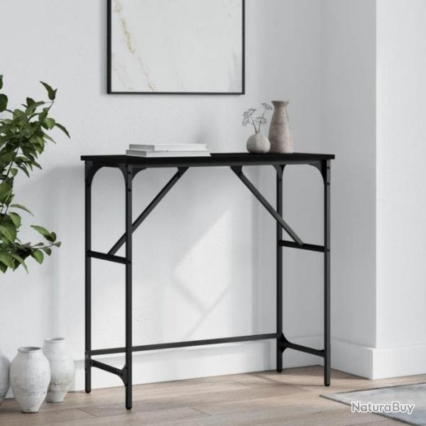 Table console noir 75x32x75 cm bois d'ingnierie