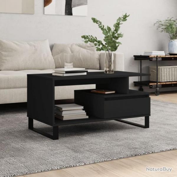 Table basse Noir 90x49x45 cm Bois d'ingnierie