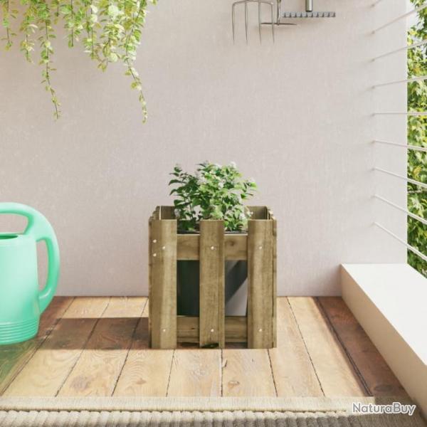 Jardinire avec design de clture 30x30x30 cm pin imprgn