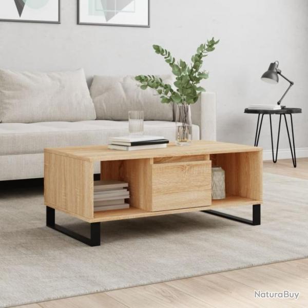 Table basse Chne sonoma 90x50x36,5 cm Bois d'ingnierie