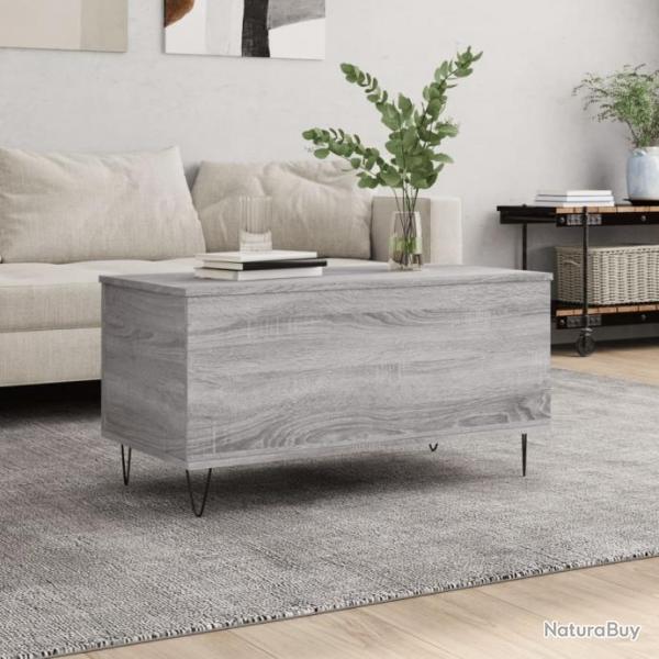 Table basse Sonoma gris 90x44,5x45 cm Bois d'ingnierie