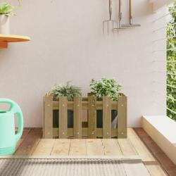 Jardinière avec design de clôture 60x30x30 cm pin imprégné