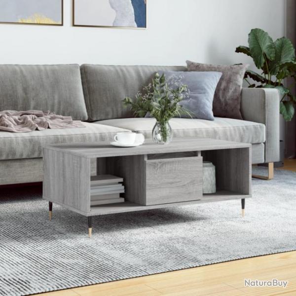 Table basse Sonoma gris 90x50x36,5 cm Bois d'ingnierie