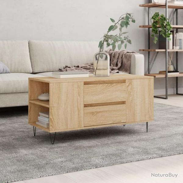 Table basse chne sonoma 102x44,5x50 cm bois d'ingnierie