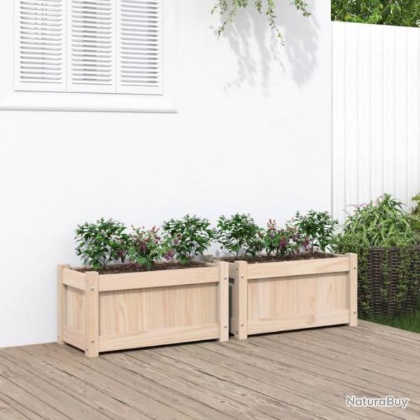 Jardinires 2 pcs bois de pin massif