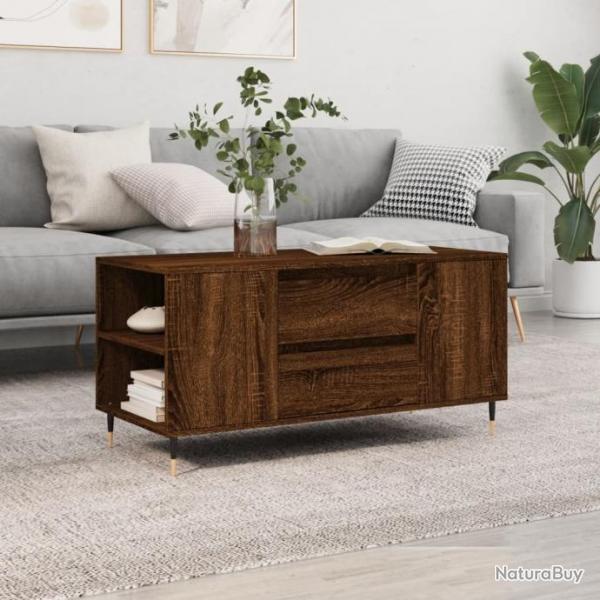 Table basse chne marron 102x44,5x50 cm bois d'ingnierie