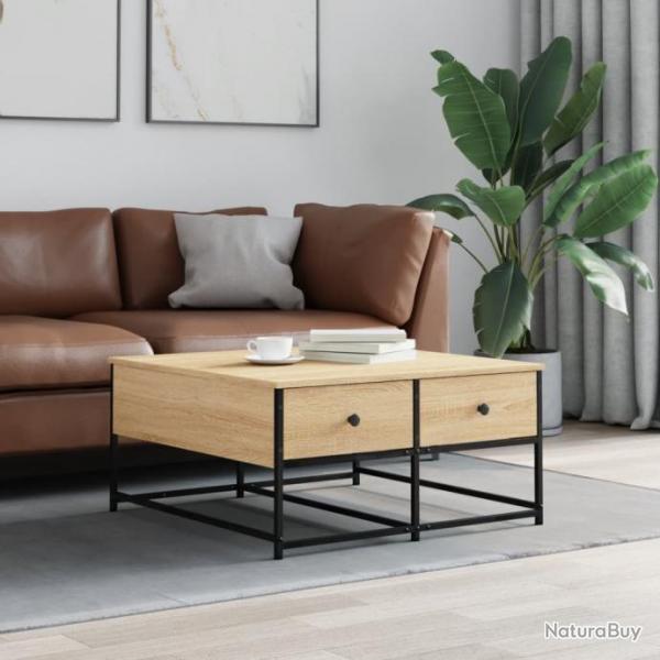 Table basse chne sonoma 80x80x40 cm bois d'ingnierie