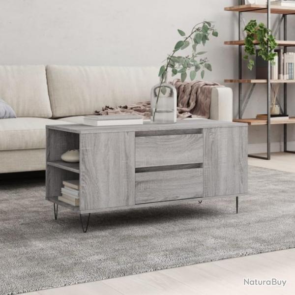 Table basse sonoma gris 102x44,5x50 cm bois d'ingnierie