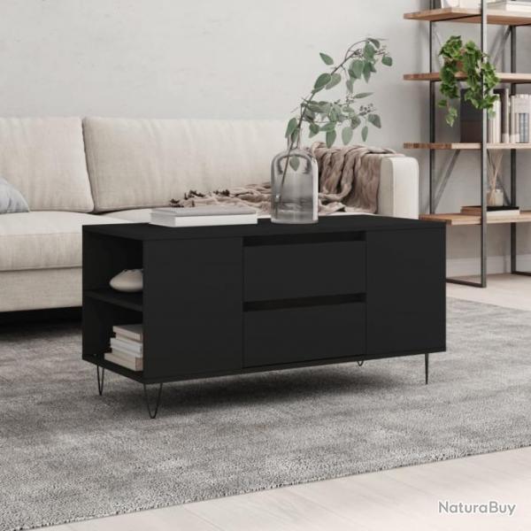 Table basse noir 102x44,5x50 cm bois d'ingnierie