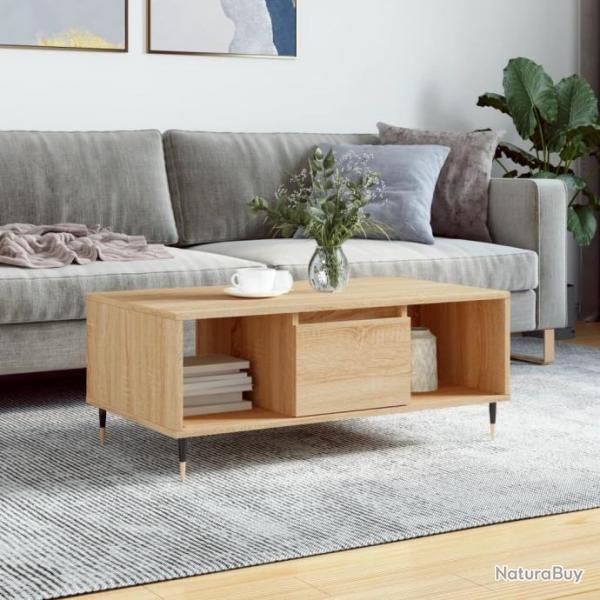 Table basse Chne sonoma 90x50x36,5 cm Bois d'ingnierie