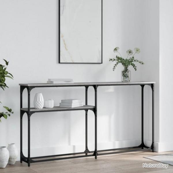 Table console sonoma gris 145x22,5x75 cm bois d'ingnierie