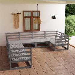 Salon de jardin 8 pcs bois de pin massif