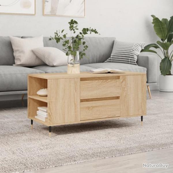 Table basse chne sonoma 102x44,5x50 cm bois d'ingnierie