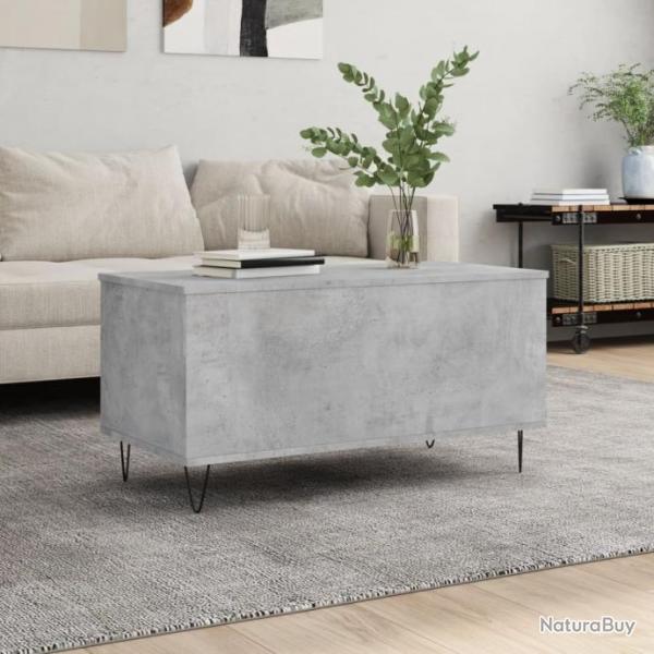 Table basse Gris bton 90x44,5x45 cm Bois d'ingnierie