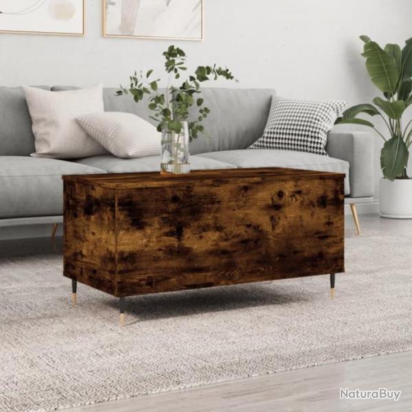 Table basse Chne fum 90x44,5x45 cm Bois d'ingnierie