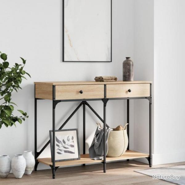 Table console chne sonoma 100x39x78,5 cm bois d'ingnierie