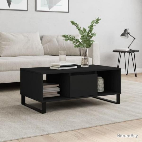 Table basse Noir 90x50x36,5 cm Bois d'ingnierie