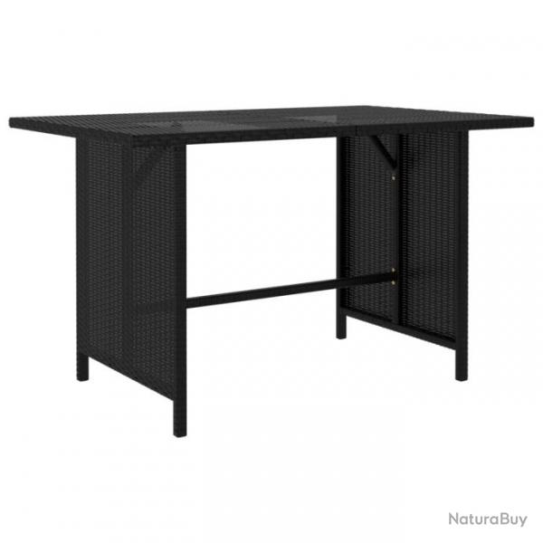 Table  dner de jardin Noir 110x70x65 cm Rsine tresse