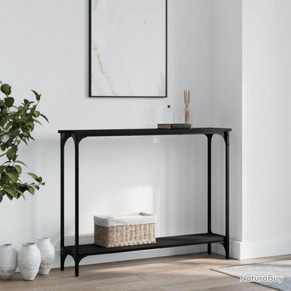 Table console noir 100x22,5x75 cm bois d'ingnierie