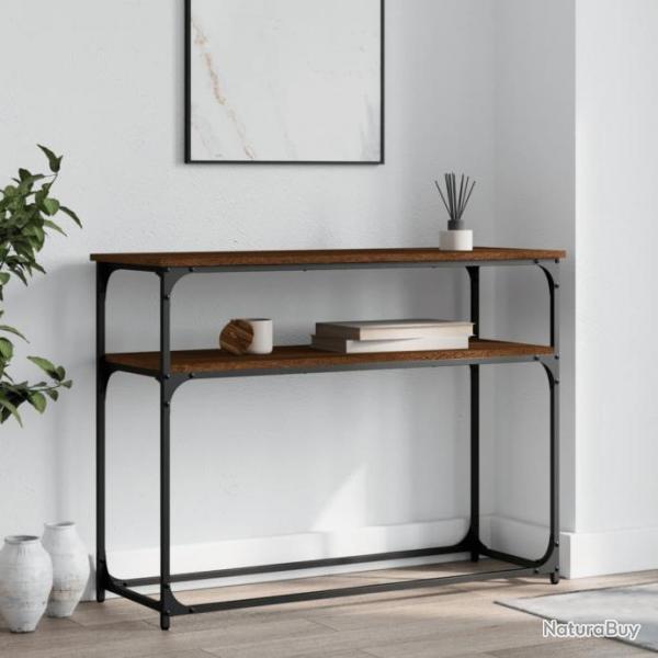 Table console chne marron 100x35,5x75 cm bois d'ingnierie