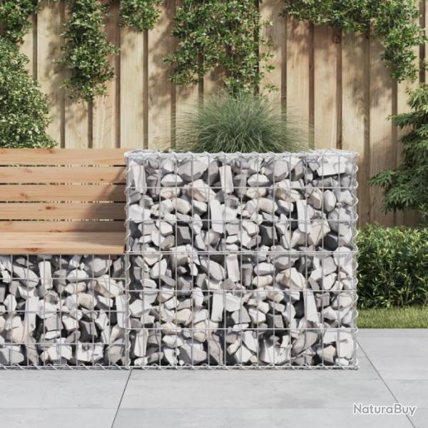 Panier de gabions argent 70x70x65 cm fer galvanis