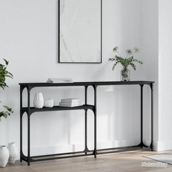 Table console noir 145x22,5x75 cm bois d'ingnierie