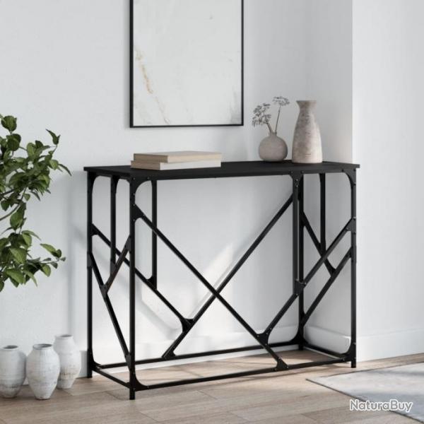 Table console noir 100x40x80 cm bois d'ingnierie