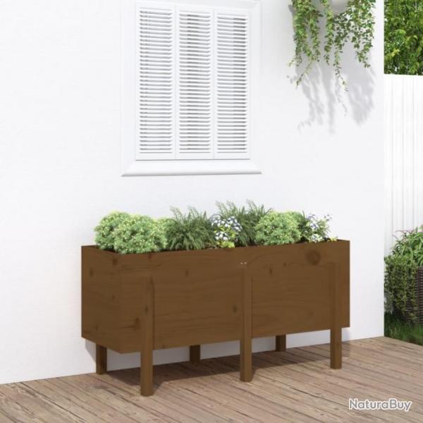 Lit surlev de jardin brun miel 121x50x57cm bois de pin massif