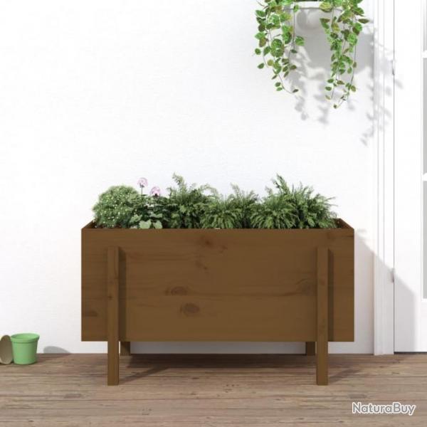 Lit surlev de jardin brun miel 101x50x57cm bois de pin massif