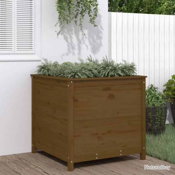 Jardinire marron miel 82,5x82,5x78 cm bois massif de pin