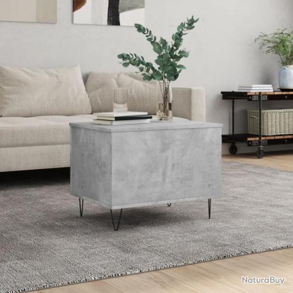 Table basse Gris bton 60x44,5x45 cm Bois d'ingnierie