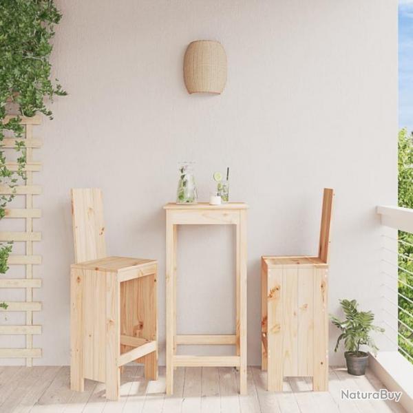 Tabourets de bar 2 pcs 40x42x120 cm bois massif de pin