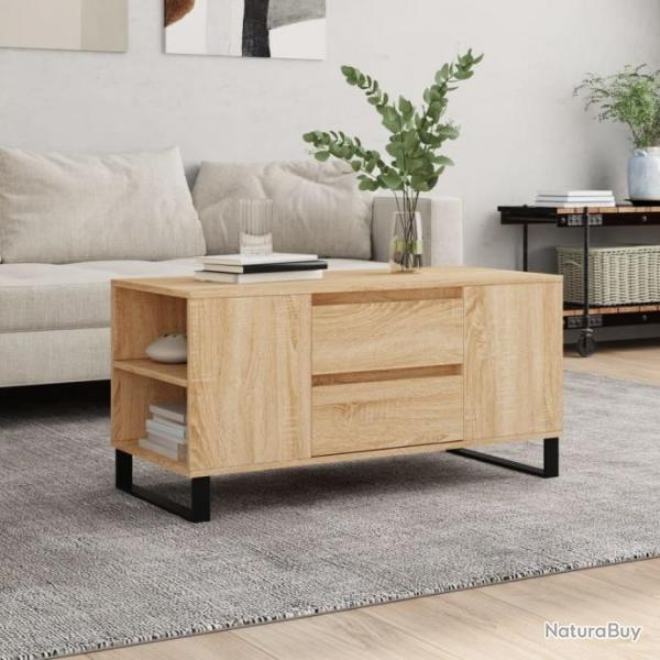 Table basse chne sonoma 102x44,5x50 cm bois d'ingnierie