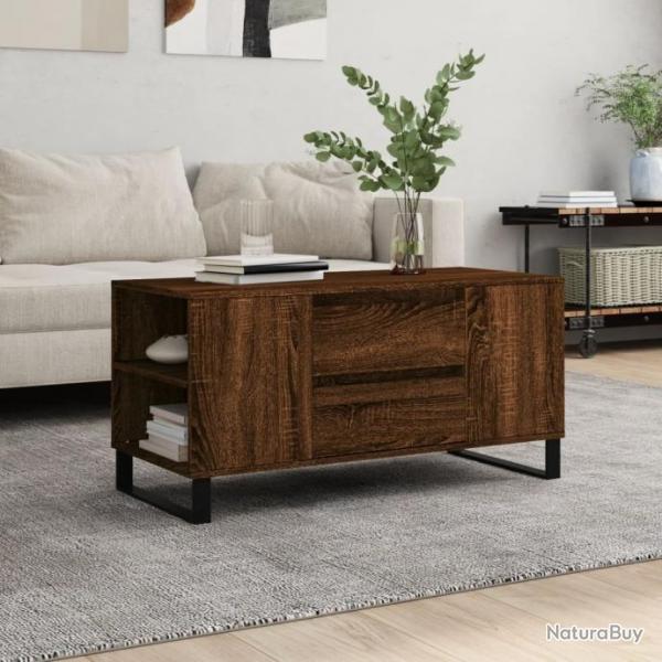 Table basse chne marron 102x44,5x50 cm bois d'ingnierie