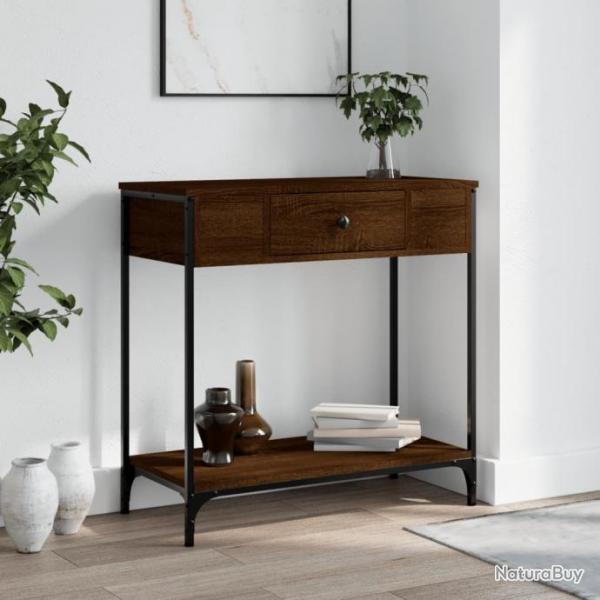 Table console chne marron 75x34,5x75 cm bois d'ingnierie