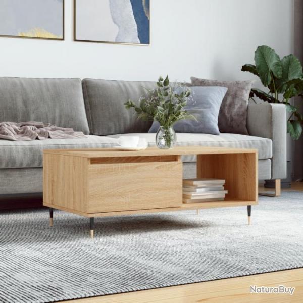 Table basse Chne sonoma 90x50x36,5 cm Bois d'ingnierie