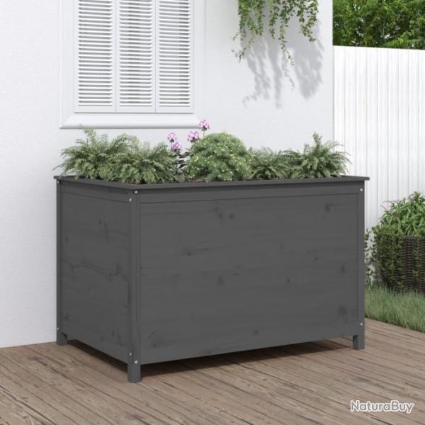 Lit surlev de jardin gris 119,5x82,5x78 cm bois de pin massif