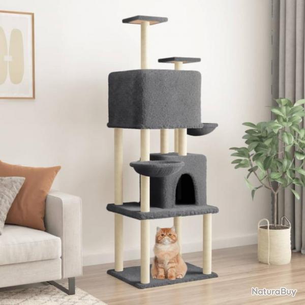 Arbre  chat avec griffoirs en sisal Gris fonc 180 cm