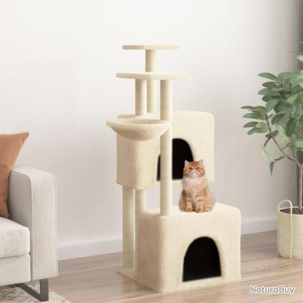 Arbre  chat avec griffoirs en sisal crme 122 cm