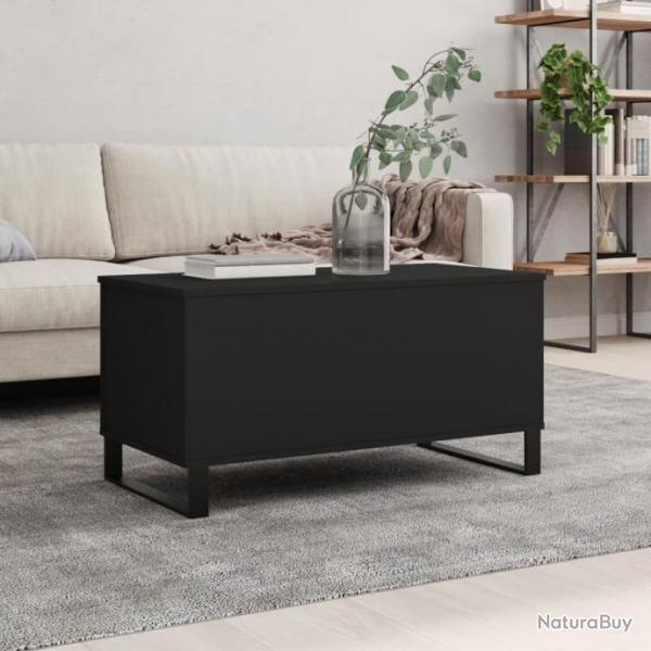 Table basse Noir 90x44,5x45 cm Bois d'ingnierie