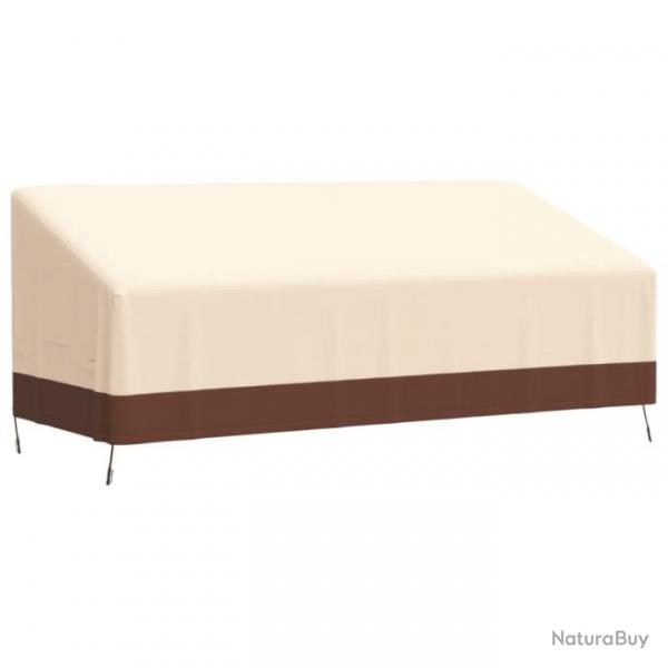 Housse de banc 3 places beige 204x86x48/73 cm oxford 600D