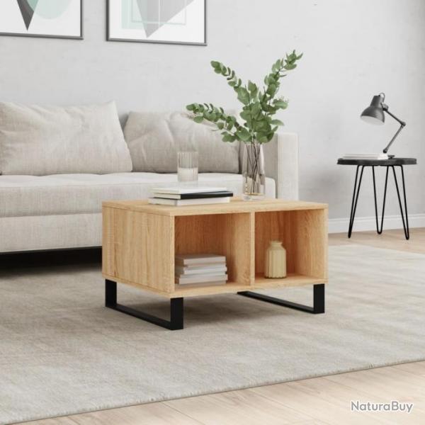 Table basse Chne sonoma 60x50x36,5 cm Bois d'ingnierie