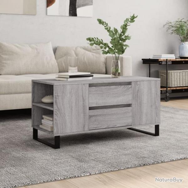 Table basse sonoma gris 102x44,5x50 cm bois d'ingnierie