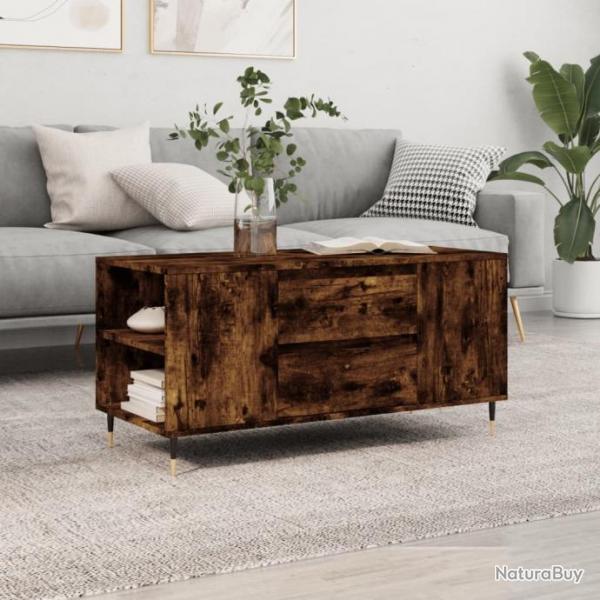 Table basse chne fum 102x44,5x50 cm bois d'ingnierie