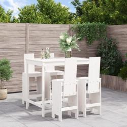 bar de jardin 5 pcs blanc bois massif de pin