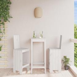 Tabourets de bar 2 pcs blanc 40x42x120 cm bois massif de pin