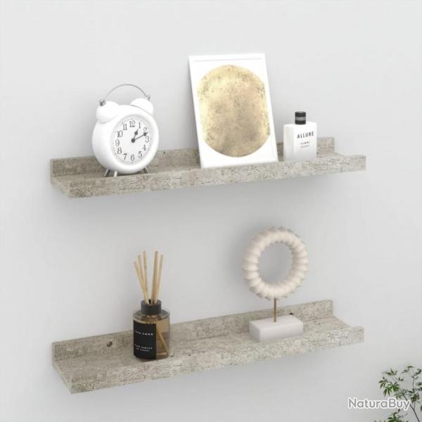 tagres murales 2 pcs Gris bton 40x9x3 cm